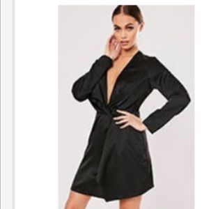 Black satin dress misguided